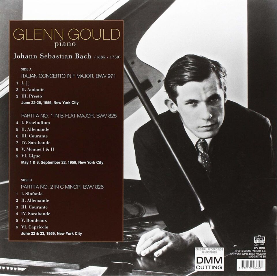 GLENN GOULD - BACH / CONCERTO IN F MAJOR ITALIAN CONCERTO - LP 180GR 2026 COLOURED EDITION SIFIR PLAK