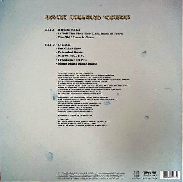 JAY JAY JOHANSON - WHISKEY (1996) - LP 180GR 2026 NUMBERED & COLOURED LIMITED EDITION SIFIR PLAK