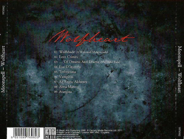 MOONSPELL – WOLFHEART (1995) - CD REISSUE JEWEL CASE AMBALAJINDA SIFIR