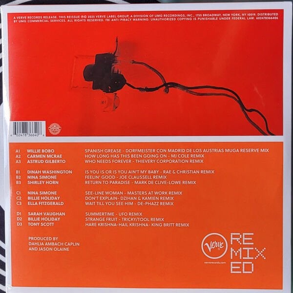 VERVE REMIXED - VARIOUS ARTISTS (2002) NINA SIMONE ASTRUD GILBERTO TONY SCOTT BILLIE HOLIDAY etc - 2LP COMPILATION 2025 EDITION SOUL JAZZ LOUNGE SIFIR PLAK