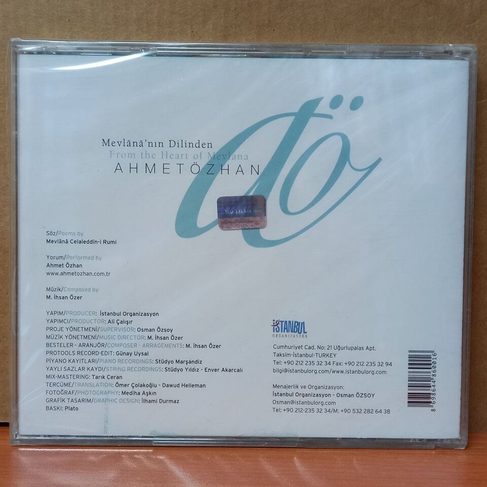 AHMET ÖZHAN – MEVLANA'NIN DİLİNDEN - CD SIFIR