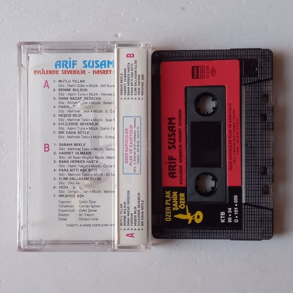 ARİF SUSAM - EVLİLER DE SEVEBİLİR / HASRET OLMASIN (1990) - KASET 2.EL