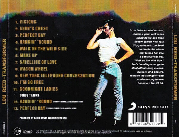 LOU REED – TRANSFORMER (1972) - CD REMASTERED 2002 REISSUE JEWEL CASE AMBALAJINDA SIFIR