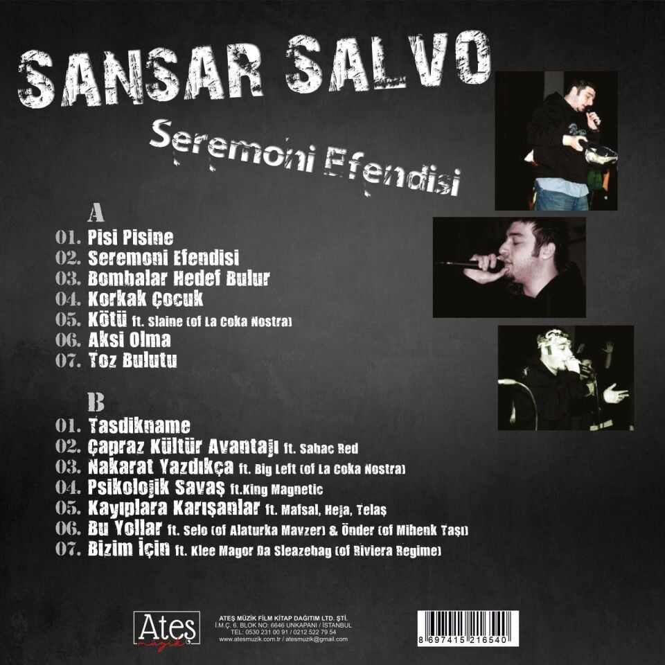 SANSAR SALVO - SEREMONİ EFENDİSİ (2009) - LP 2025 BASIM TÜRKÇE HİP HOP SIFIR PLAK