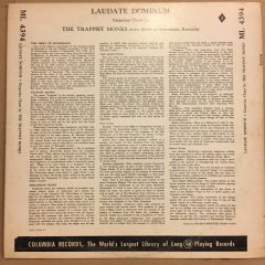 GREGORIAN CHANTS BY THE TRAPPIST MONKS, LAUDATE DOMINUM (1951) MONO 2.EL PLAK