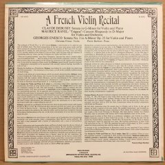 A FRENCH VIOLIN RECITAL CHRISTIAN FERRAS PIERRE BARBIZET, DEBUSSY RAVEL ENESCO