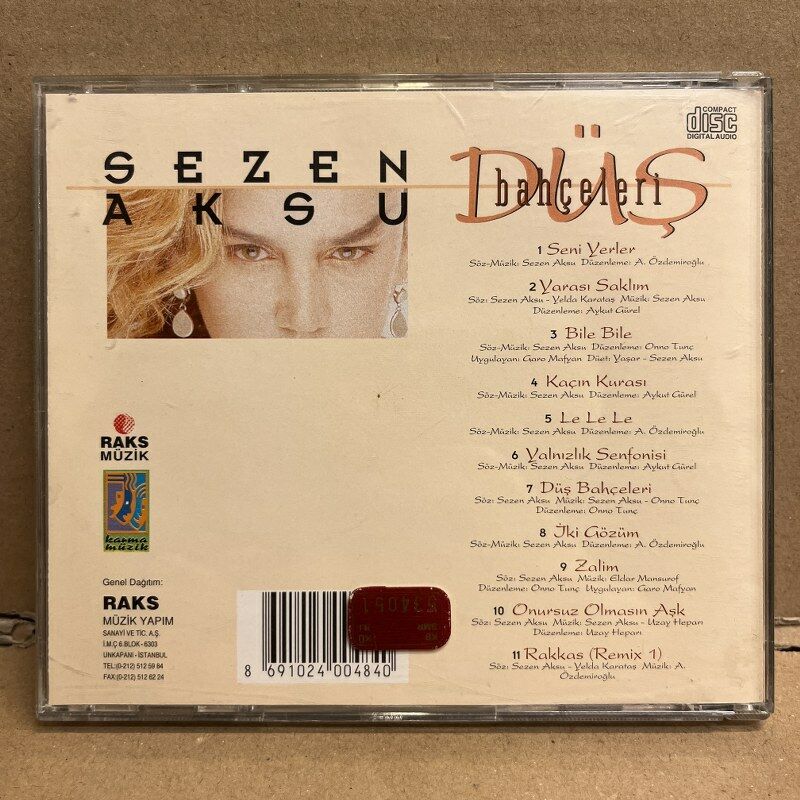 SEZEN AKSU - DÜŞ BAHÇELERİ (1996) CD 2.EL