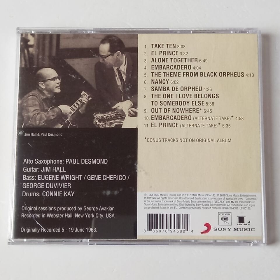 PAUL DESMOND – TAKE TEN (1963) - CD REMASTERED 2010 REISSUE 2.EL