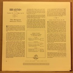 BRAHMS SYMPHONY NO 3 OTTO KLEMPERER 2.EL PLAK