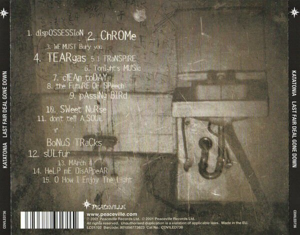 KATATONIA – LAST FAIR DEAL GONE DOWN (2001) - CD SIFIR