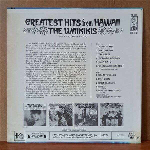 THE WAIKIKIS – GREATEST HITS FROM HAWAII [INSTRUMENTALS] (1973) - LP 2.EL PLAK