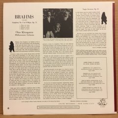 BRAHMS SYMPHONY NO 2 OTTO KLEMPERER 2.EL PLAK