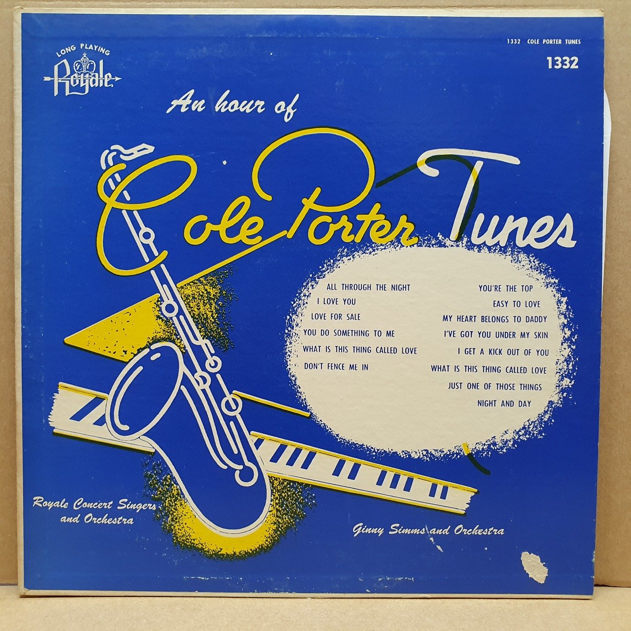 AN HOUR OF COLE PORTER TUNES / ROYALE CONCERT SINGERS AND ORCHESTRA, GINNY SIMMS ORCHESTRA (1952) - LP 2.EL PLAK