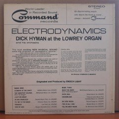 ELECTRODYNAMICS - DICK HYMAN AT THE LOWREY ORGAN (1963) - LP 2.EL PLAK