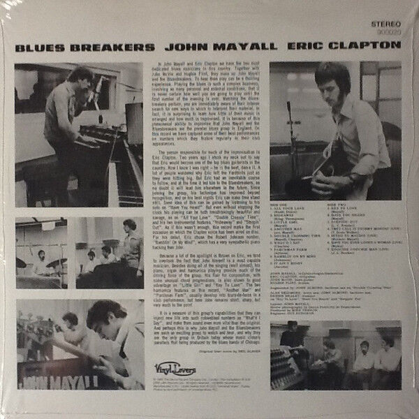 JOHN MAYALL WITH ERIC CLAPTON - BLUESBREAKERS (1966) +4 LIVE BONUS TRACKS - LP 180GR 2008 EDITION SIFIR PLAK