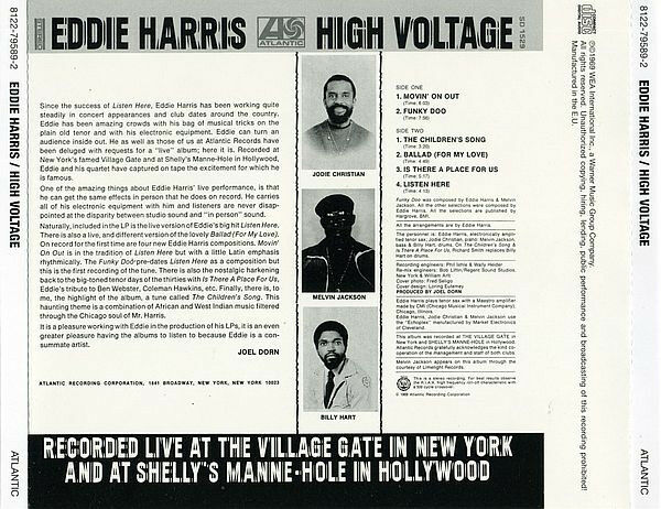EDDIE HARRIS – HIGH VOLTAGE (1969) - CD 2013 REISSUE AMBALAJINDA SIFIR