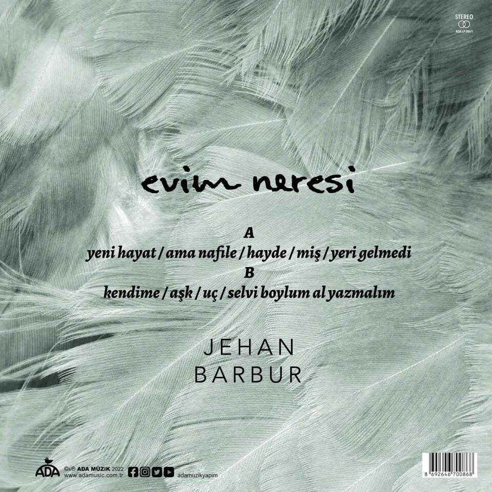JEHAN BARBUR - EVİM NERESİ (2017) - LP 2026 BASIM SIFIR PLAK
