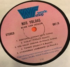 NUR YOLDAŞ - ELDE VAR HÜZÜN 1983 2.EL PLAK İMZALI