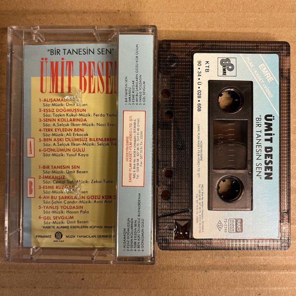 ÜMİT BESEN - BİR TANESİN SEN (1990) - KASET 2.EL