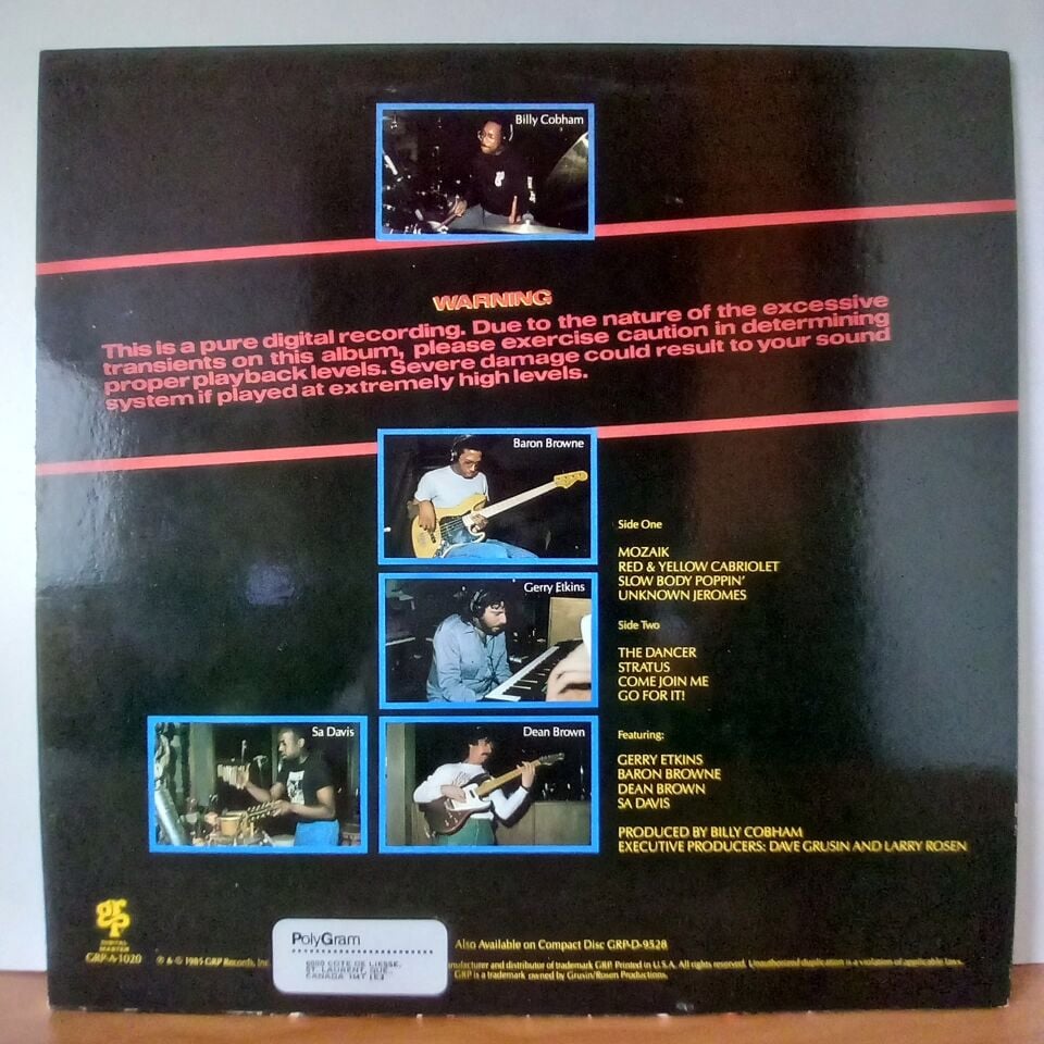 BILLY COBHAM – WARNING (1985) - LP 2.EL PLAK