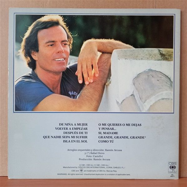 JULIO IGLESIAS – DE NINA A MUJER (1981) - LP 2.EL PLAK