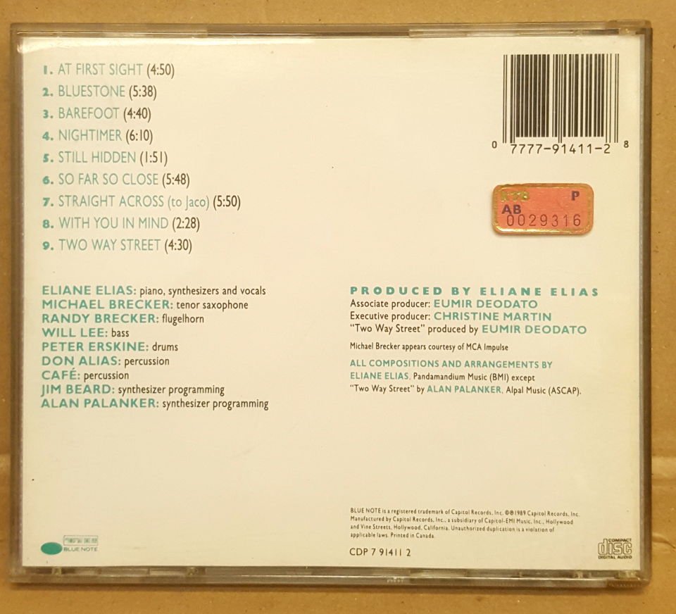 ELIANE ELIAS - SO FAR SO CLOSE (1989) - CD BLUE NOTE LATIN JAZZ VOCAL 2.EL