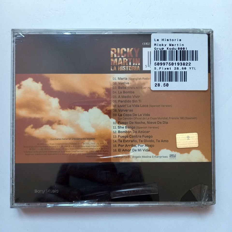 RICKY MARTIN – LA HISTORIA (2001) - CD SIFIR