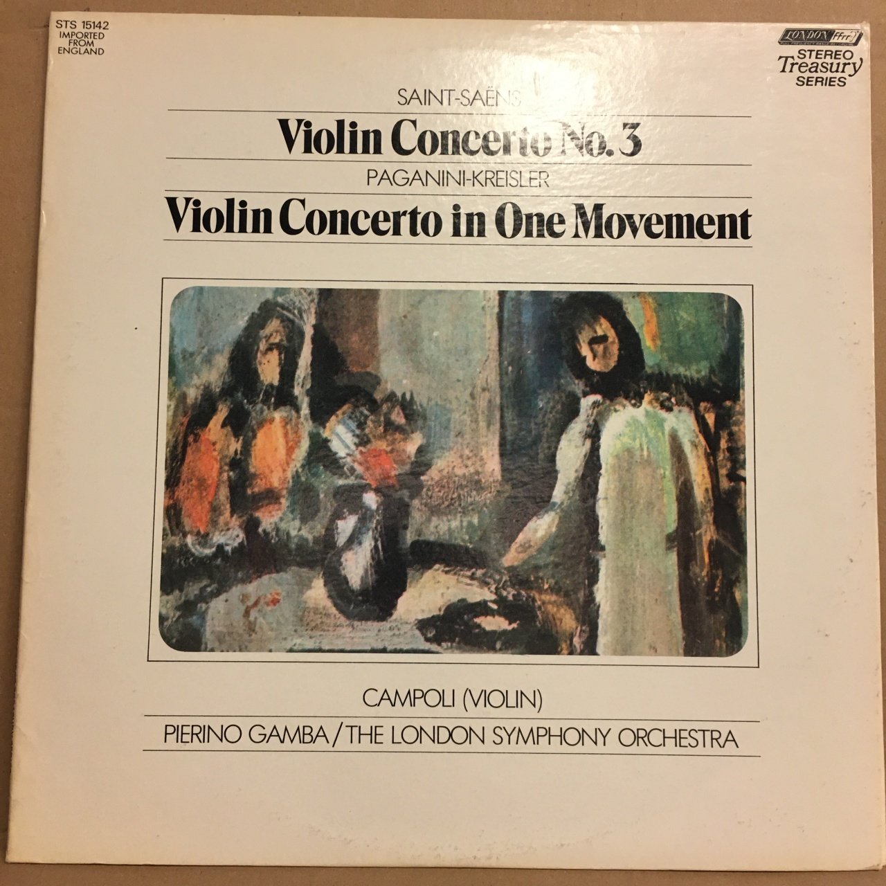 SAINT-SAENS / PAGANINI-KREISLER VIOLIN CONCERTOS, CAMPOLI, PIERINO GAMBA, LSO (1958) REISSUE 2.EL PLAK