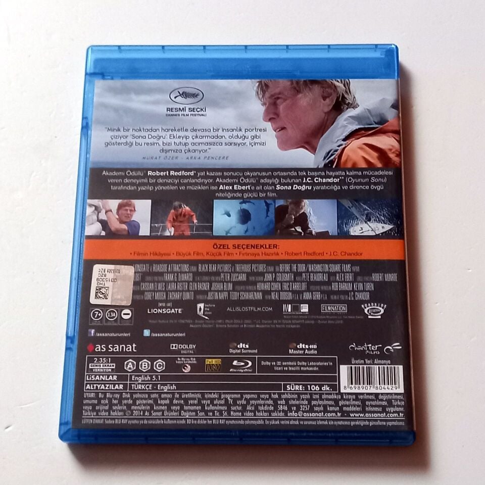 SONA DOĞRU ALL IS LOST - ROBERT REDFORD - YÖN.: J. C. CHANDOR - BLU-RAY  2.EL