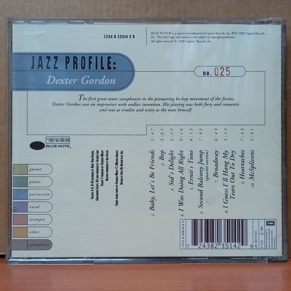 DEXTER GORDON – JAZZ PROFILE/ DEXTER GORDON (1998) - CD 2.EL