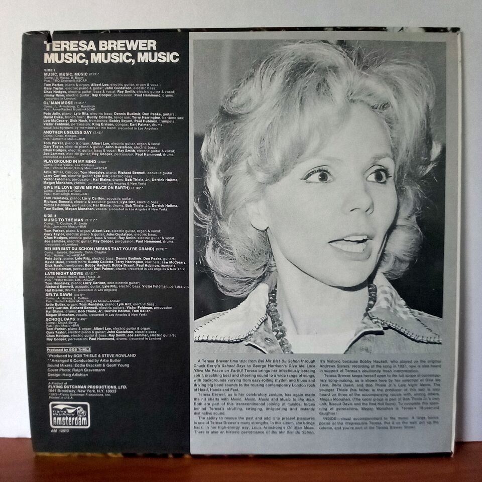 TERESA BREWER – MUSIC, MUSIC, MUSIC (1973) - LP 2.EL PLAK