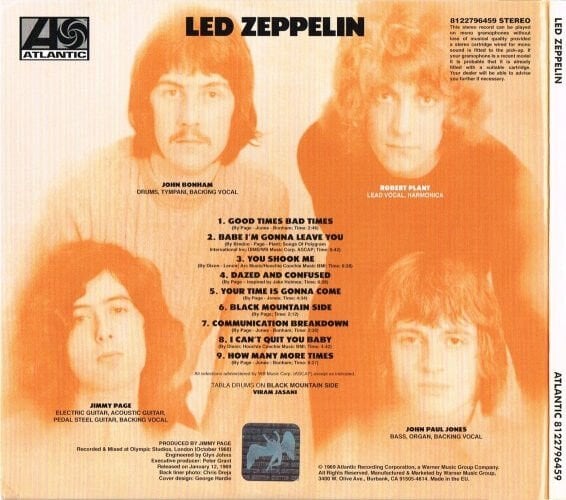 LED ZEPPELIN - LED ZEPPELIN I (1969) - CD REMASTERED 2014 REISSUE GATEFOLD CARDBOARD SLEEVE AMBALAJINDA SIFIR