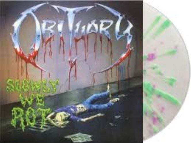 OBITUARY - SLOWLY WE ROT (1989) - LP 2026 MILKY CLEAR WITH VIOLET & GREE ROT SPLATTER COLOURED EDITION SIFIR PLAK