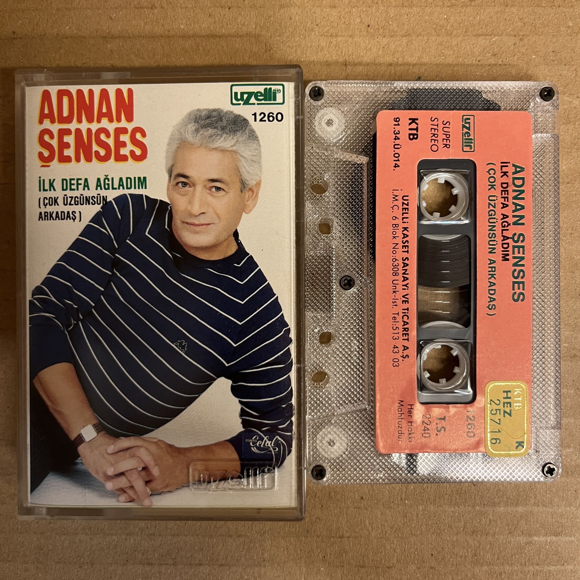 ADNAN ŞENSES - İLK DEFA AĞLADIM / ÇOK ÜZGÜNSÜN ARKADAŞ (1991) - KASET 2.EL