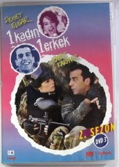 1 KADIN 1 ERKEK 2.SEZON DVD 3 60-71. BÖLÜMLER - DEMET EVGAR - EMRE KARAYEL - MÜGE TURALI - 2DVD 2.EL