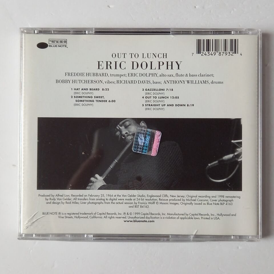 ERIC DOLPHY – OUT TO LUNCH! (1964) - CD REMASTERED 1998 REISSUE 2.EL