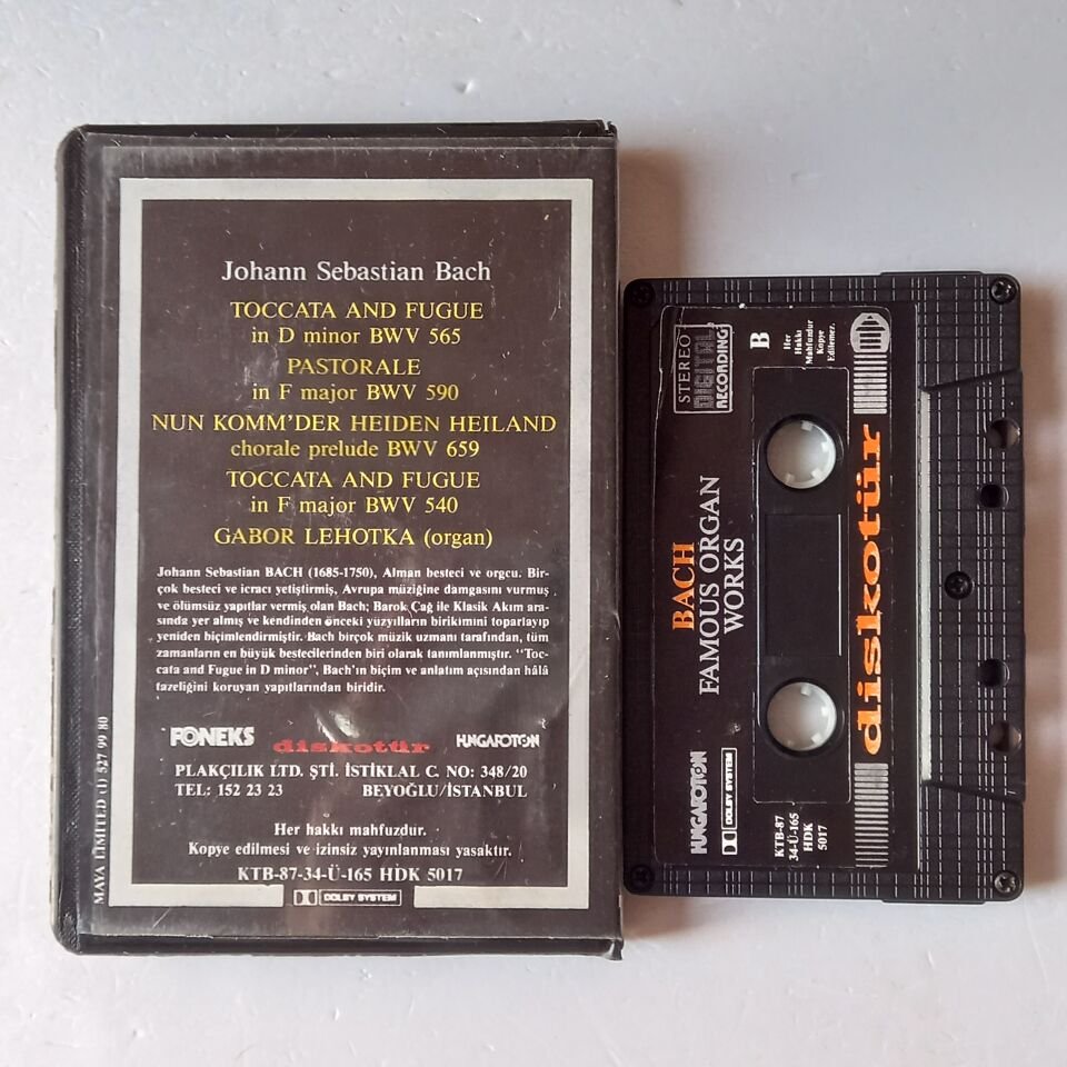 JOHANN SEBASTIAN BACH - FAMOUS ORGAN WORKS (1987) - KASET 2.EL