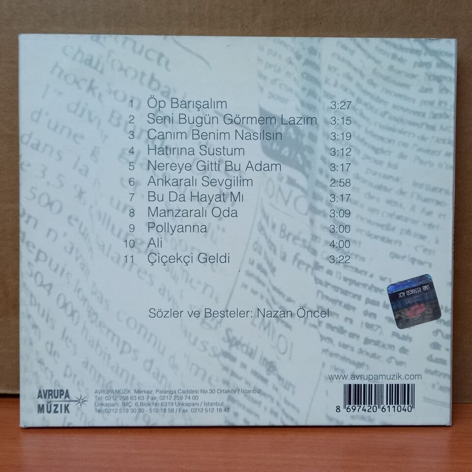 NAZAN ÖNCEL – HATIRINA SUSTUM (2008) - CD 2.EL