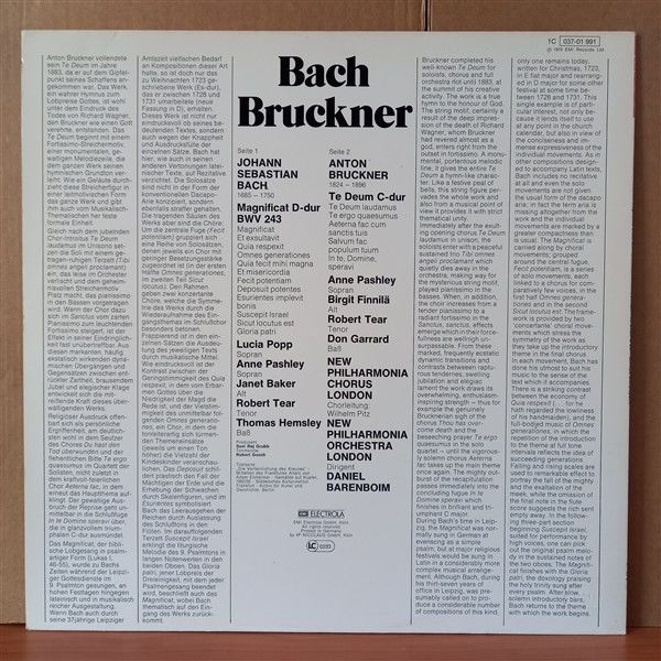 BRUCKNER / BACH, DANIEL BARENBOIM – TE DEUM / MAGNIFICAT - LP 2.EL PLAK
