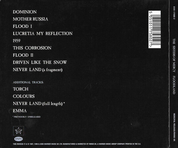 THE SISTERS OF MERCY – FLOODLAND (1987) - CD REMASTERED 2006 REISSUE DIGIPAK AMBALAJINDA SIFIR