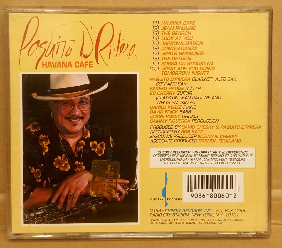 PAQUITO D'RIVERA - HAVANA CAFE (1992) - CD LATIN JAZZ 2.EL