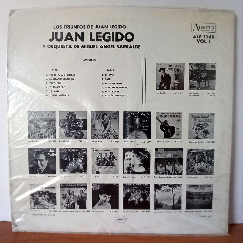 JUAN LEGIDO – LOS TRIUNFOS DE JUAN LEGIDO - LP 2.EL PLAK