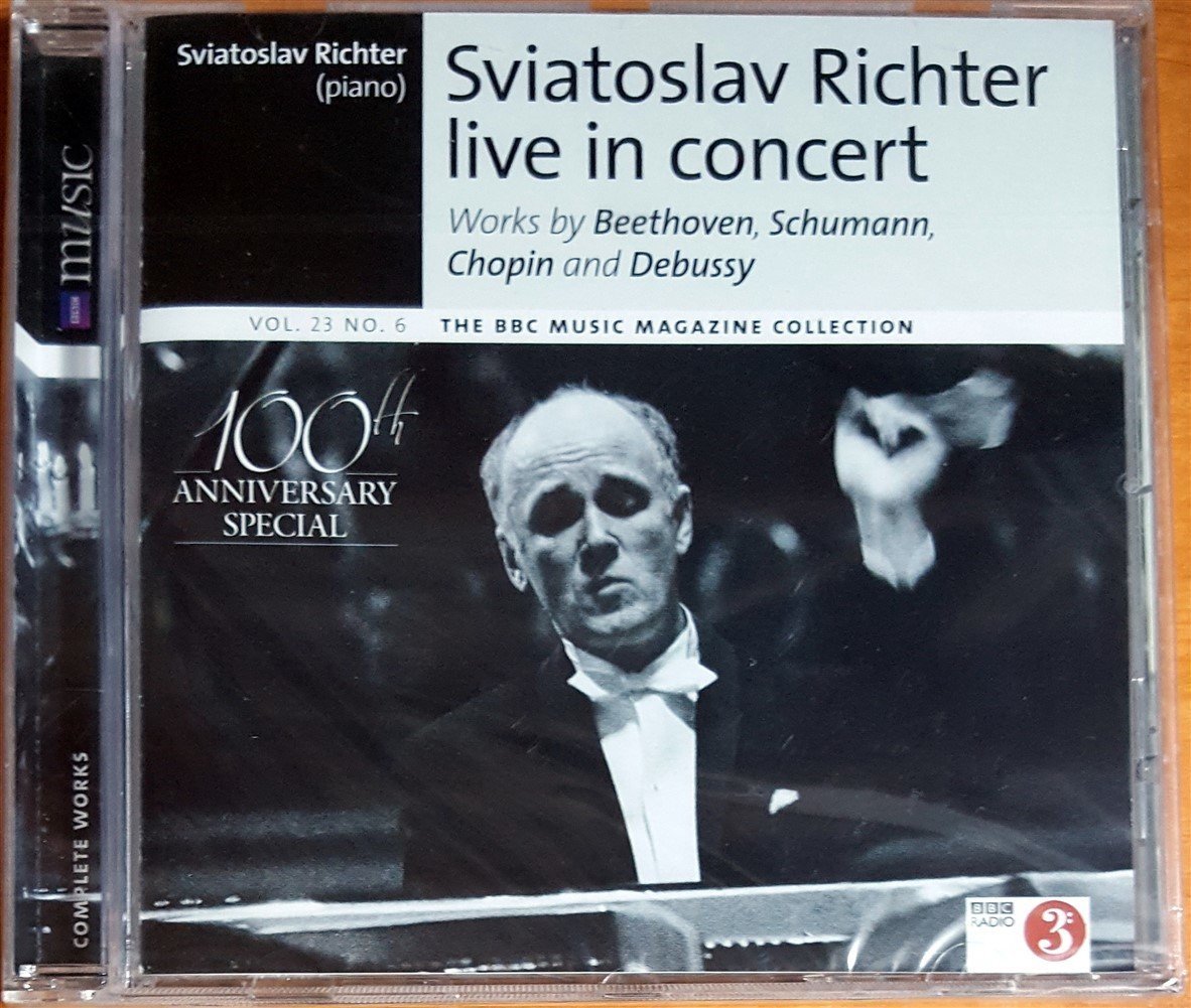 SVIATOSLAV RICHTER LIVE IN CONCERT / WORKS BY BEETHOVEN, SCHUMANN, CHOPIN AND DEBUSSY / BBC MUSIC PROMO CD SIFIR