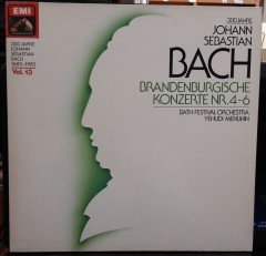 BACH: BRANDENBURG CONCERTOS 1-3 & 4-6, BATH FESTIVAL ORCHESTRA, YEHUDI MENUHIN - 2.EL 2PLAK TAKIM