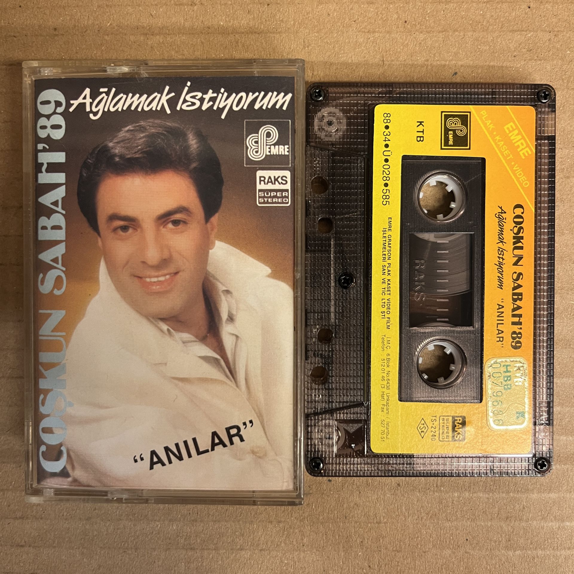 COŞKUN SABAH - AĞLAMAK İSTİYORUM / ANILAR (1988) - KASET 2.EL