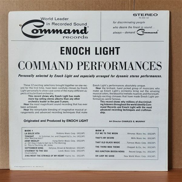 ENOCH LIGHT – COMMAND PERFORMANCES (1964) - LP 2.EL PLAK