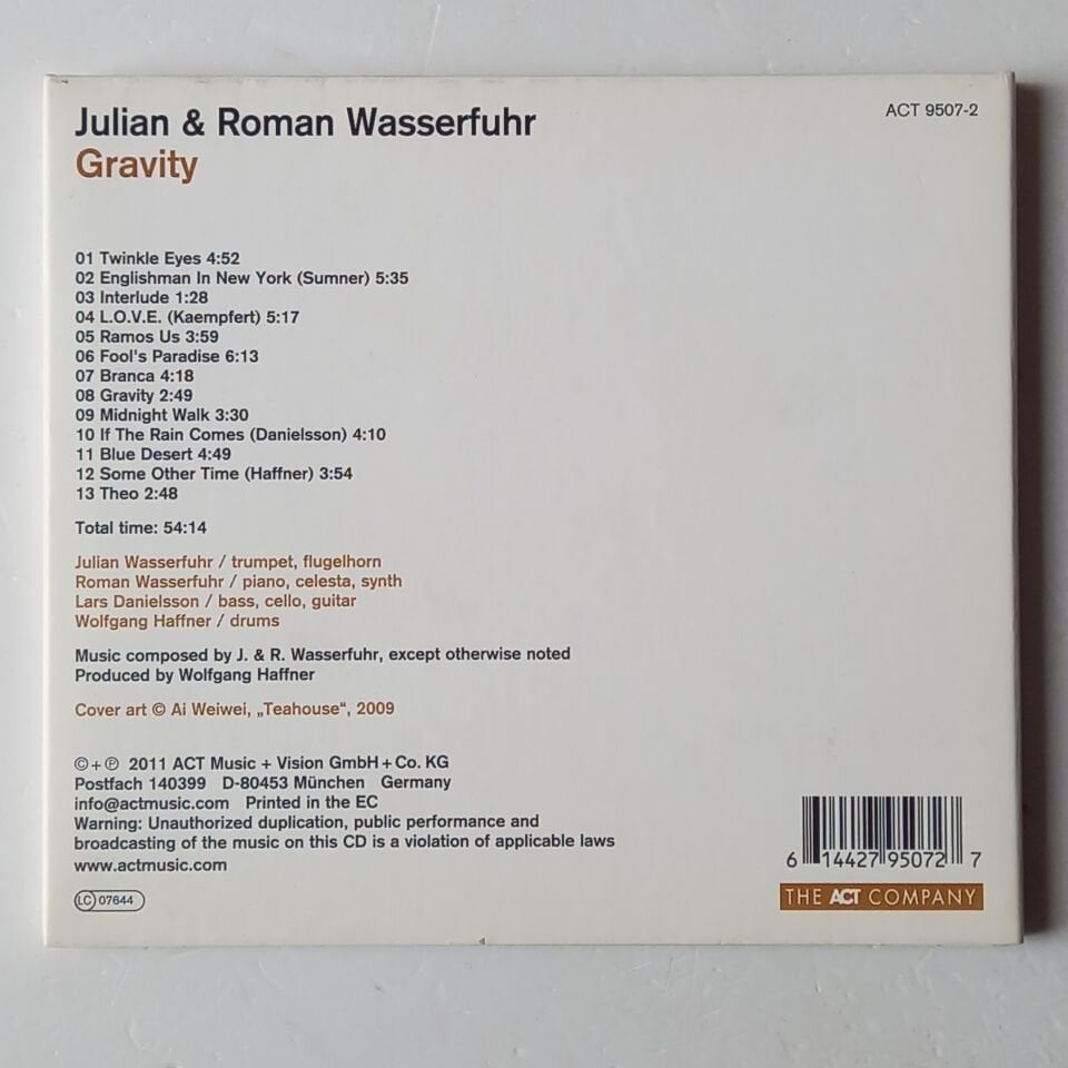 JULIAN & ROMAN WASSER, DANIELSSON, WOLFGANG HAFFNER – GRAVITY (2011) - CD 2.EL