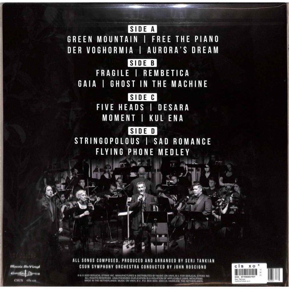 SERJ TANKIAN – INVOCATIONS (2023) - LP NUMBERED LIMITED EDITION WHITE VINYL RENKLİ SIFIR PLAK