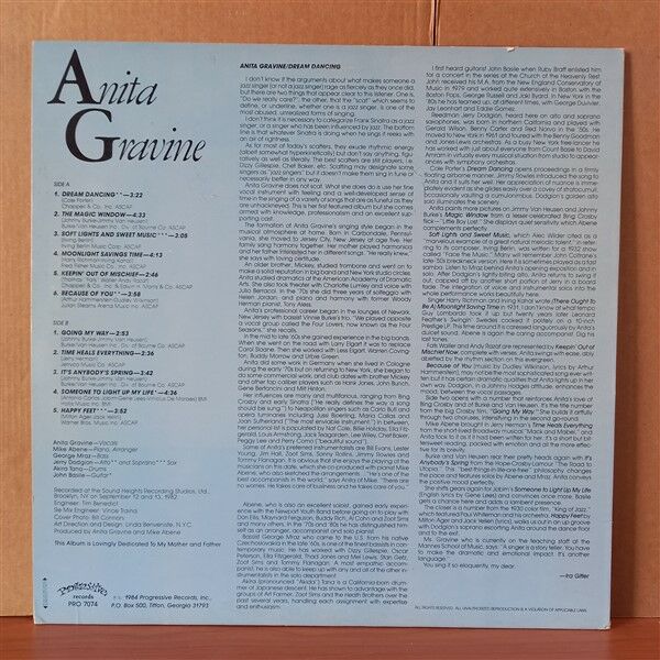 ANITA GRAVINE – DREAM DANCING (1984) - LP 2.EL PLAK