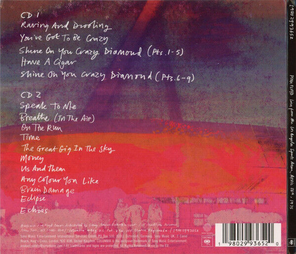 PINK FLOYD – LIVE FROM THE LOS ANGELES SPORTS ARENA, APRIL 26TH , 1975 (2026) - 2CD REMASTERED REISSUE DIGISLEEVE AMBALAJINDA SIFIR
